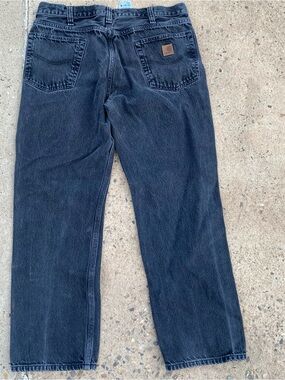 Vintage Carhartt Black Relaxed Fit Jeans 36x30 Workwear Heavy Denim 100065-001